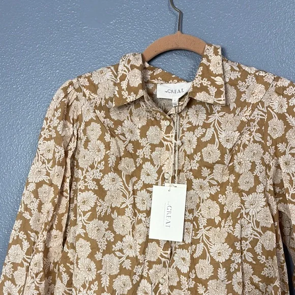the great
the stream top - oat wild brush floral Floral Button-Up Blouse - Picture 7 of 10